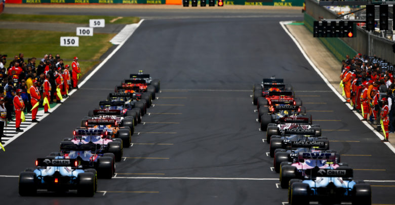SILVERSTONE, UNITED KINGDOM - JULY 14: Rear of the grid at the start of the formation lap during the British GP at Silverstone on July 14, 2019 in Silverstone, United Kingdom