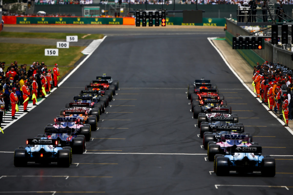 SILVERSTONE, UNITED KINGDOM - JULY 14: Rear of the grid at the start of the formation lap during the British GP at Silverstone on July 14, 2019 in Silverstone, United Kingdom