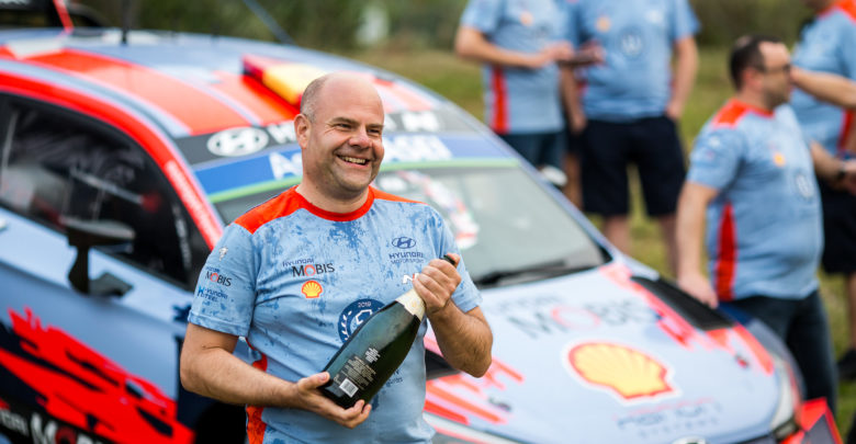 2019 FIA World Rally Championship Round 14 Rally Australia 14-17 Novemberber 2019 Podium, Andrea Adamo Photographer: Fabien Dufour Worldwide copyright: Hyundai Motorsport GmbH