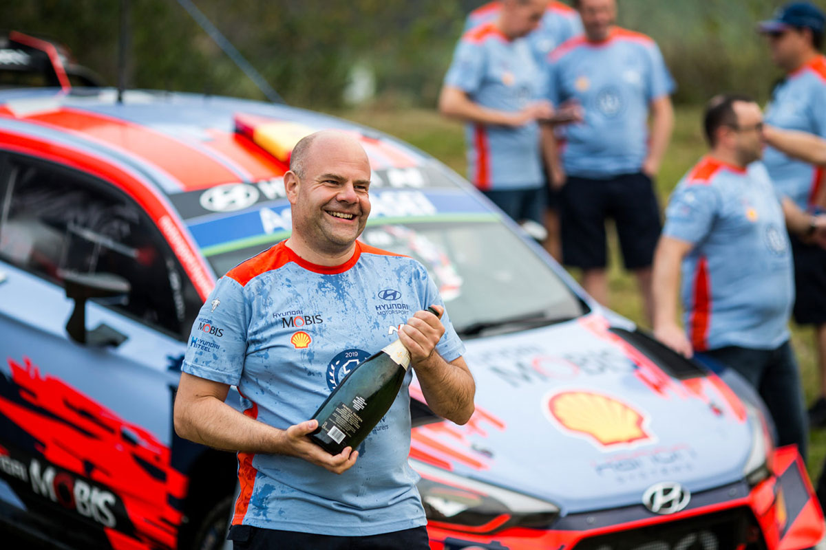 2019 FIA World Rally Championship Round 14 Rally Australia 14-17 Novemberber 2019 Podium, Andrea Adamo Photographer: Fabien Dufour Worldwide copyright: Hyundai Motorsport GmbH