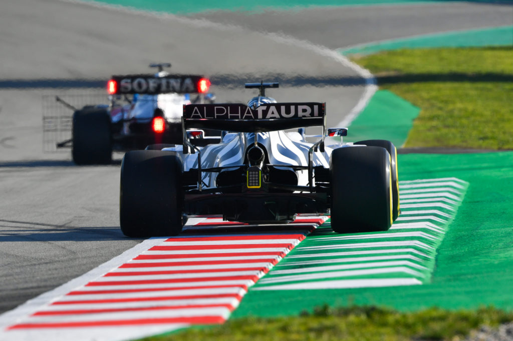 CIRCUIT DE BARCELONA-CATALUNYA, SPAIN - FEBRUARY 19: Daniel Kvyat, AlphaTauri AT01 during the Barcelona February testing I at Circuit de Barcelona-Catalunya on February 19, 2020 in Circuit de Barcelona-Catalunya, Spain.