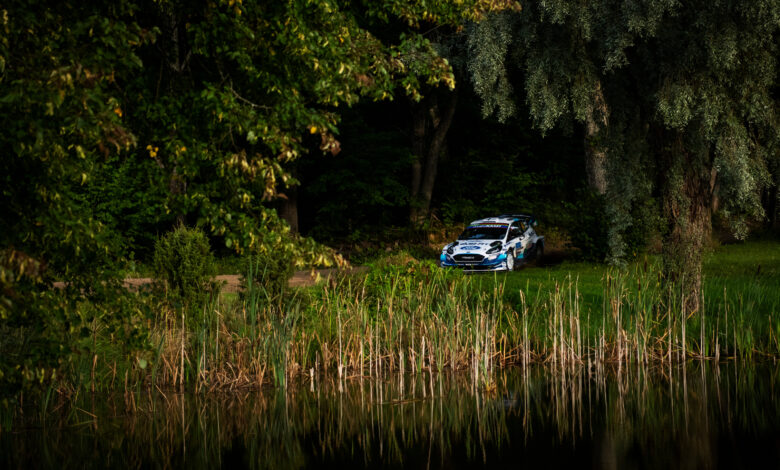 OS12 Rajd Estonii 2020, Esapekka Lappi (FIN) Janne Ferm (FIN) of team Ford Fiesta WRC M-Sport Ford WRT is seen racing during day 2 at the World Rally Championship Estonia in Tartu, Estonia on September 5, 2020