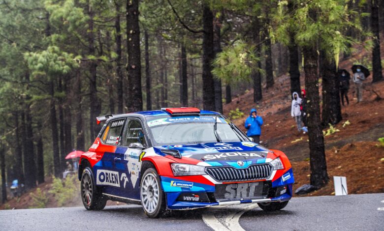 08 MARCZYK Miko(POL), GOSPODARCZYK Szymon(POL), Team Orlen Team, Skoda Fabia Rally2 Evo , action during the 2020 Rally Islas Canarias, 5th round of the 2020 FIA European Rally Championship, from November 26 to 28, 2020 in Las Palmas de Gran Canaria, Spain - Photo