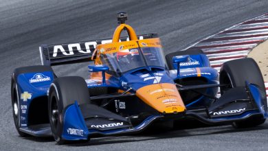 September 18 2021 Monterey, CA, U.S.A. Driver Felix Rosenqvist coming out of turn 5 during the NTT Firestone Grand Prix of Monterey Practice # 2 at Weathertech Raceway Laguna Seca Monterey NENT GROUP