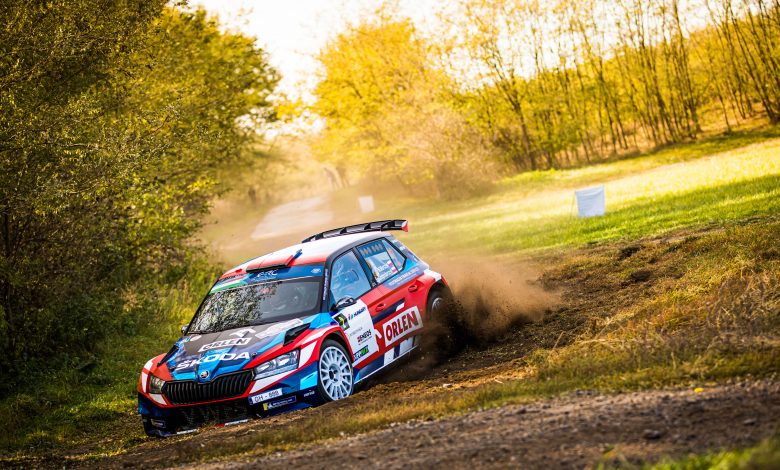 02 MARCZYK Miko (POL), GOSPODARCZYK Szymon (POL), ORLEN TEAM, Škoda Fabia Evo, action during the 2021 FIA ERC Rally Hungary, 7th round of the 2021 FIA European Rally Championship, from October 21 to 24, 2021 in Nyiregyhaza, Hungary - Photo