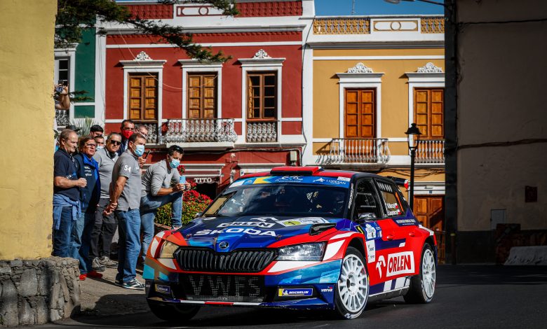 01 Marczyk Miko (Pol), Gospodarczyk Szymon (Pol), Skoda Fabia Rally2 Evo, Orlen Team, Action during the 2021 FIA ERC Rally Islas Canarias, 8th round of the 2021 FIA European Rally Championship, from November 18 to 20, 2021 in Las Palmas de Gran Canaria, Spain - Photo