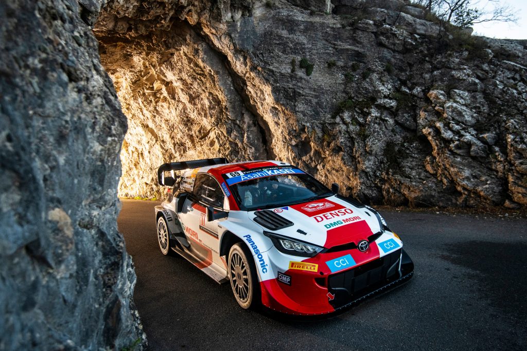 Ogier Kalle Rovanperä (FIN) and Jonne Halttunen (FIN) of team TOYOTA GAZOO RACING WRT are seen performing during the World Rally Championship Monte-Carlo in Monte-Carlo, Monaco on 20,January // SI202201200556 // Usage for editorial use only //