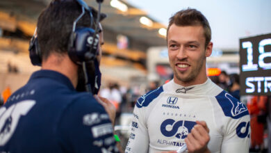 ABU DHABI, UNITED ARAB EMIRATES - DECEMBER 13: Daniil Kvyat of Russia and Scuderia AlphaTauri prepares to drive on the grid before the Abu Dhabi Grand Prix on December 13, 2020 in Abu Dhabi, United Arab Emirates