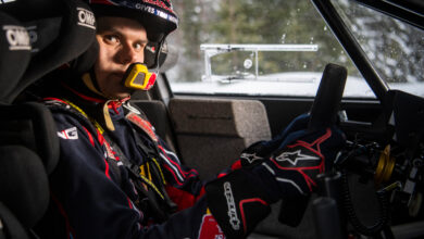 Nikolay Gryazin (RUS) is posing for a portrait during the WRC Finland in Rovaniemi, Finland on February 23, 2021