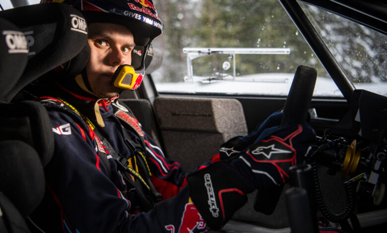 Nikolay Gryazin (RUS) is posing for a portrait during the WRC Finland in Rovaniemi, Finland on February 23, 2021