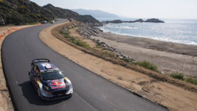 Sebastien Ogier (FRA) seen during the FIA World Rally Championship 2017 in Bastia, France on April 7, 2017 //