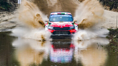 Norbert Herczig at FIA European Rally Championship in Fafe, Portugal on 13th March 2022 //