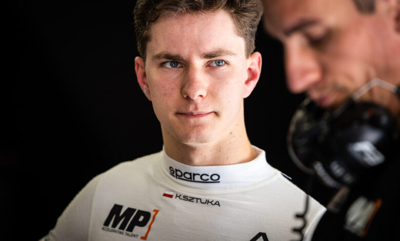BARCELONA (ESP) APR 16-18 2024 - Second pre-season test of the FIA Formula 3 championship at Circuit de Barcelona Catalunya. Kacper Sztuka #08 MP Motorsport F3, Red Bull Junior Team.