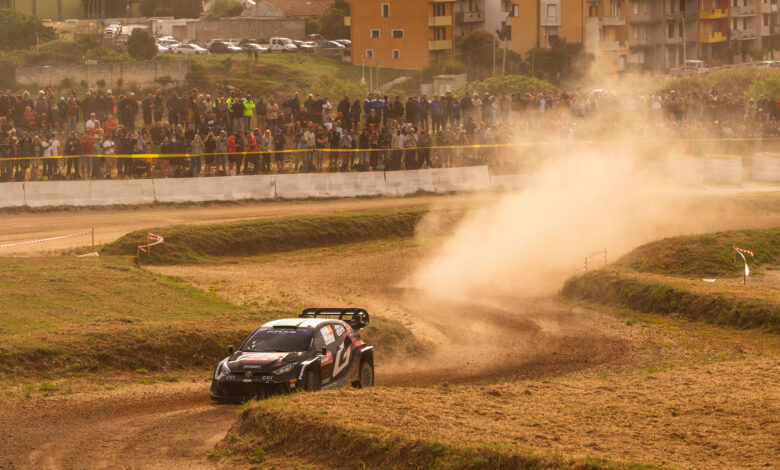 Ogier Elfyn Evans (GB) Scott Martin (GB) Of team TOYOTA GAZOO RACING WRT are seen on performing during the World Rally Championship Sardinia in Alghero, Italy on 31,May, 2024 //