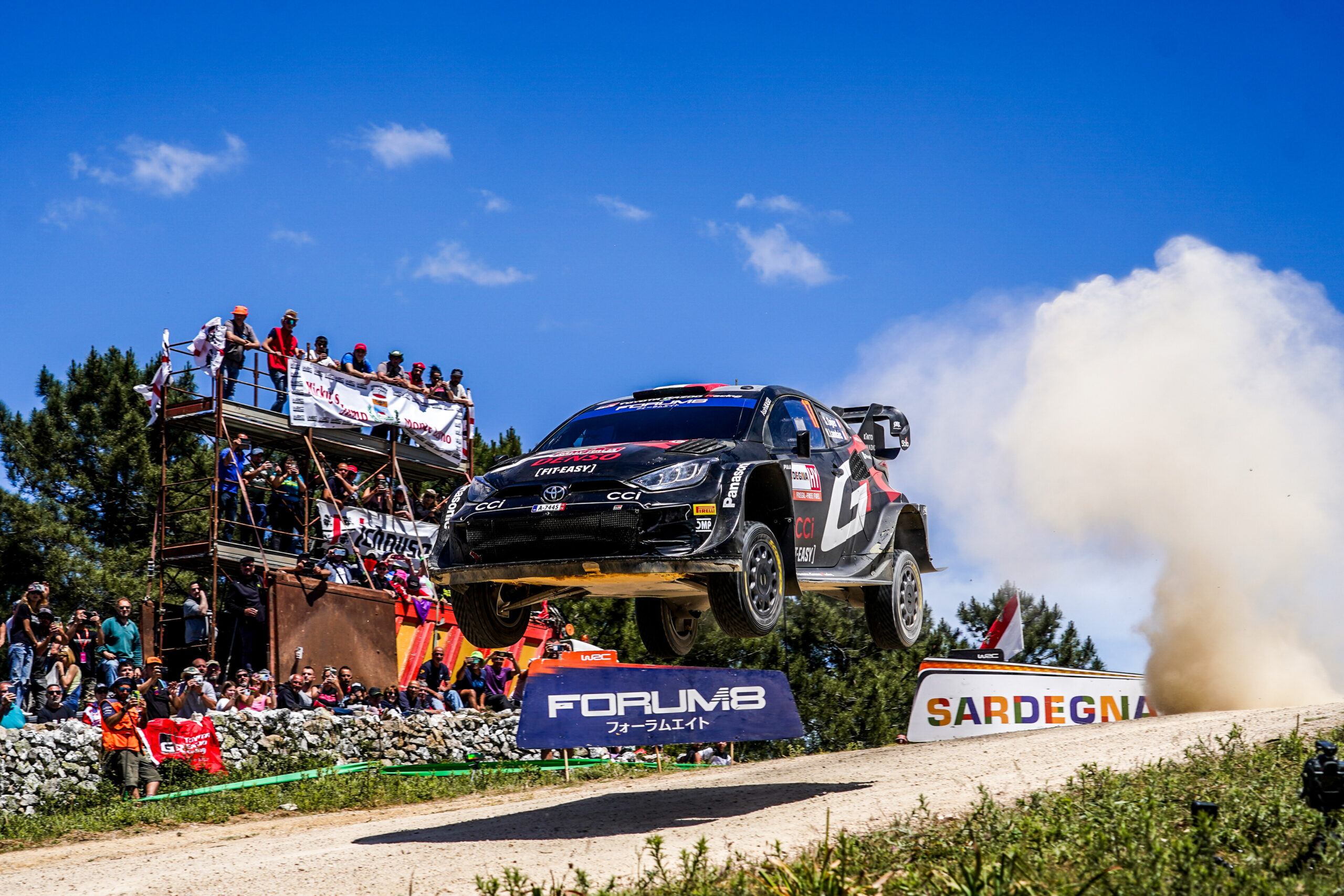 Sébastien Ogier (FRA) and Vincent Landais (FRA) are seen performing during the World Rally Championship Sardinia in Alghero, Italy on 1 June, 2024 //