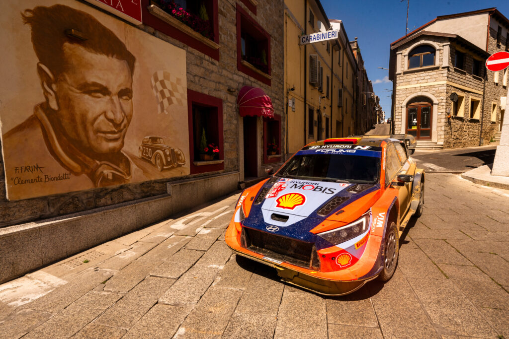 Dani Sordo (ESP) Carrera Cándido (ESP) Of team HYUNDAI SHELL MOBIS WORLD RALLY TEAM are seen during the World Rally Championship Sardinia in Alghero, Italy on 1,June, 2024 //