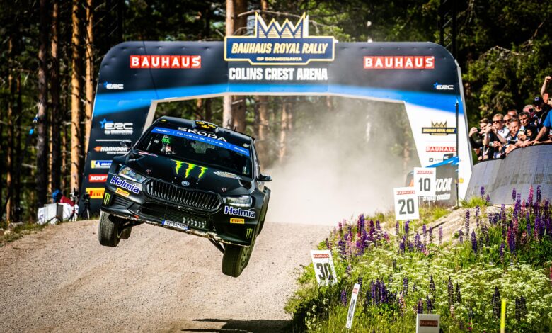 Oliver SOLBERG performs during the FIA European Rally Championship in Karlstad , Sweden on 14,June 2024 // Rywalizacja