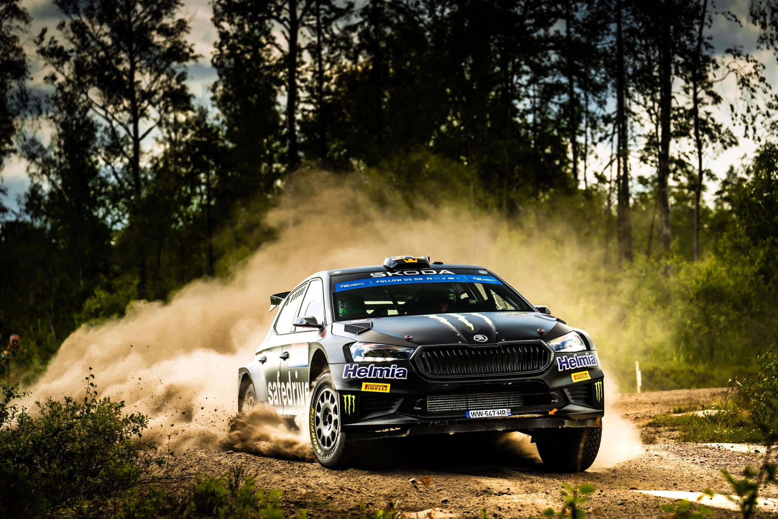 Oliver SOLBERG performs during the FIA European Rally Championship in Karlstad , Sweden on 15,June 2024 // Szwecji