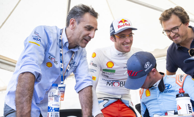 Hyundai 2024 FIA World Rally Championship Round 08, Rally Latvia 18 - 21 July 2024 Cyril Abiteboul, Thierry Neuville Photographer: Austral Worldwide copyright