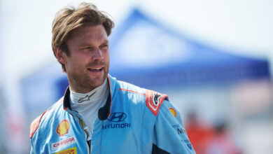 2024 FIA World Rally Championship Round 7, Rally Poland 2024, 27-30 June 2024 Andreas Mikkelsen, Podium during Day 3 of Rally Poland 2024 Photographer