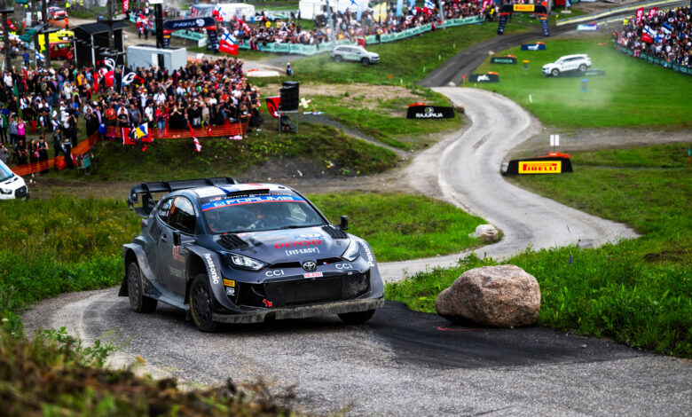 Sebastien Ogier (FRA) Vincent Landais (FRA) Of team TOYOTA GAZOO RACING WRT are seen performing during the World Rally Championship Finland in Jyvasküla, Finland on 4,August. 2024 //