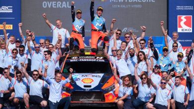 2024 FIA World Rally Championship Round 10, Rally Acropolis Greece 2024, 5-8 September 2024 Thierry Neuville, Martijn Wydaeghe, Hyundai i20 N Rally1 Hybrid, Podium during Day 3 of WRC Acropolis Rally 2024 Photographer: Romain Thuillier