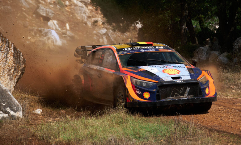 2023 FIA World Rally Championship Round 10, Acropolis Rally, 7-10 September 2023 Thierry Neuville, Martijn Wydaeghe, Hyundai i20 N Rally1 Hybrid, Action during Day 1 of WRC Acropolis Rally 2023 Photographer: Vincent Thuillier Worldwide copyright: