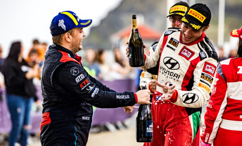Podium during the FIA European Rally Śląska Championship in Aberystwyth, United Kingdom on 1, September 2024 //