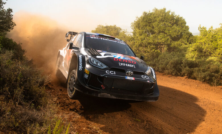 Sebastien Ogier (FRA) Vincent Landais (FRA) Of team TOYOTA GAZOO RACING WRT are seen on performing during the World Rally Championship Greece in Lamia, Greece on 5,September 2024 //