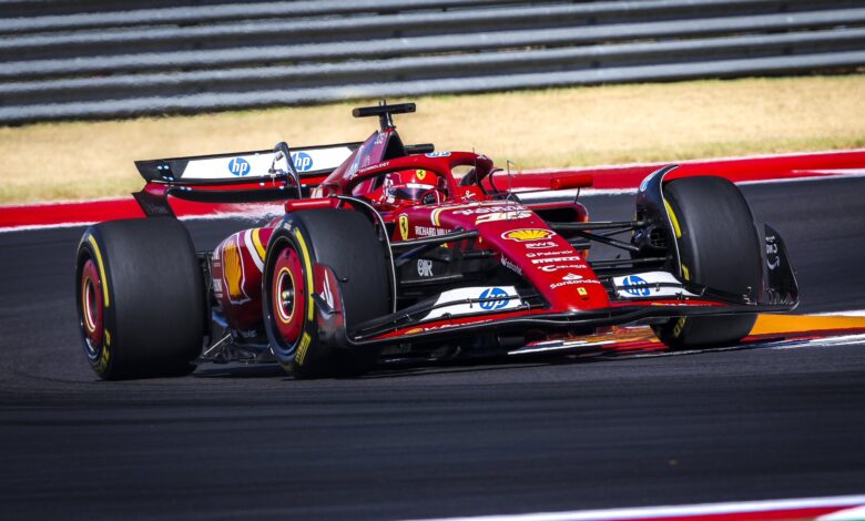 GP USA, bolid zespołu Ferrari, Charles Leclerc.