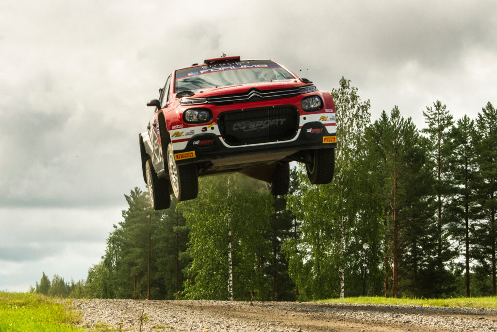 Yohan Rossel (FRA) Benjamin Boulloud (FRA) Of team PH SPORT are seen performing during the World Rally Championship Finland in Jyvasküla, Finland on 1,August. 2024 //