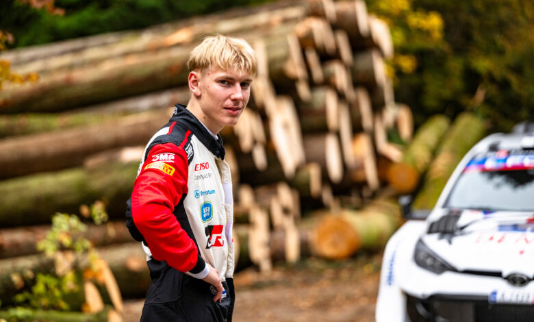 Sami Pajari (FIN) is seen during the World Rally Championship Central Europe in Prague, Czech Republic on October 19, 2024. //