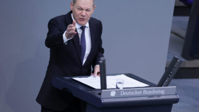 Bundeskanzler Olaf Scholz bei der Generalaussprache in der Haushaltswoche am Mittwoch, 23. November 2022, zum Etat des Bundeskanzlers und des Bundeskanzleramtes.