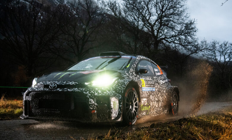 Oliver Solberg (SWE) Elliott Edmondson (GB) are seen performing during the World Rally Championship Monte-Carlo in Gap, France on 22,January. 2025 //