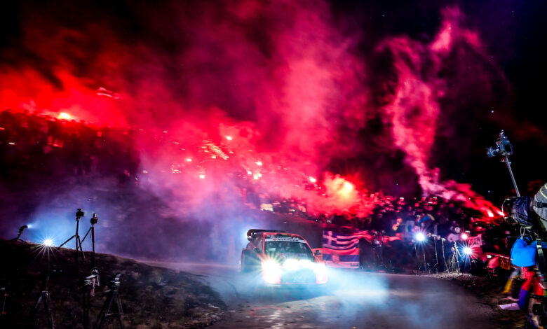 Thierry Neuville (BEL) and Martijn Wydaeghe (BEL) driving their Hyundai i20 N Rally1 during Rallye Monte-Carlo, round one of the 2025 FIA World Rally Championship on 23 January 2025. // Ogier