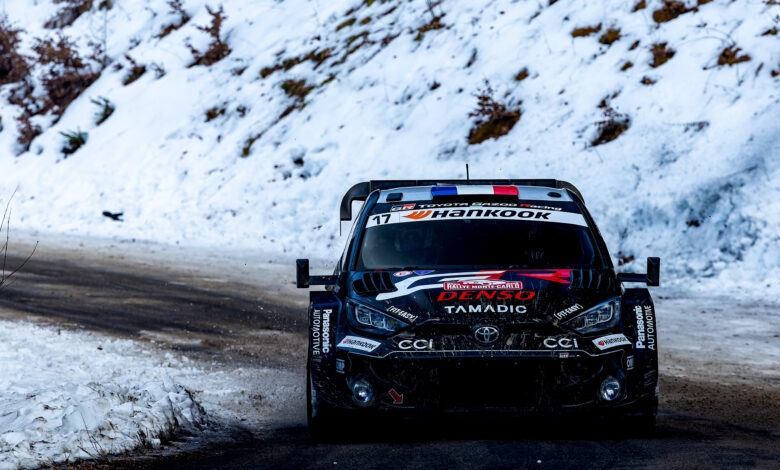 Sébastien Ogier (FRA) and Vincent Landais (FRA) driving their Toyota GR Yaris Rally1 during Rallye Monte-Carlo, round one of the 2025 FIA World Rally Championship on 24 January 2025. //