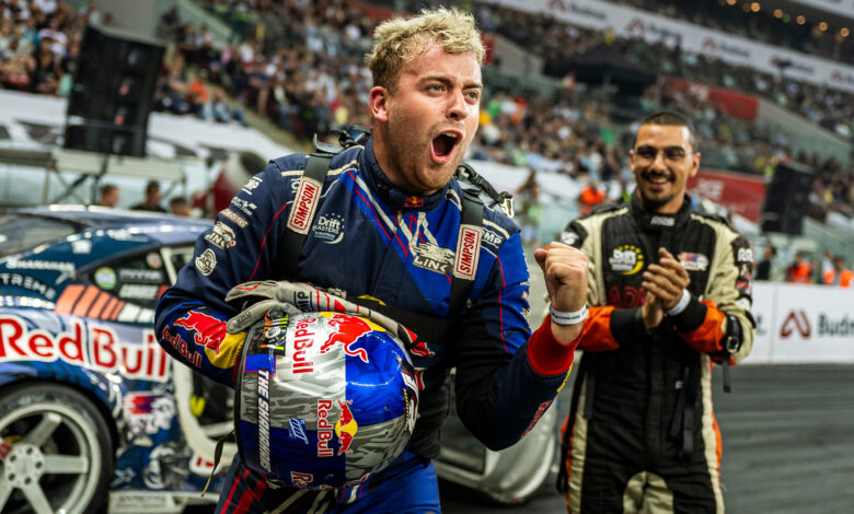 Conor Shanahan of Ireland seen during the final stop of the Drift Masters European Championship in Warsaw, Poland on September 16, 2023. //
