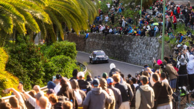 Elfyn Evans (GB) Scott Martin (GB) Of team TOYOTA GAZOO RACING WRT are seen performing during the World Rally Championship Spain in Gran Canaria, Spain on 24,April. 2025 //