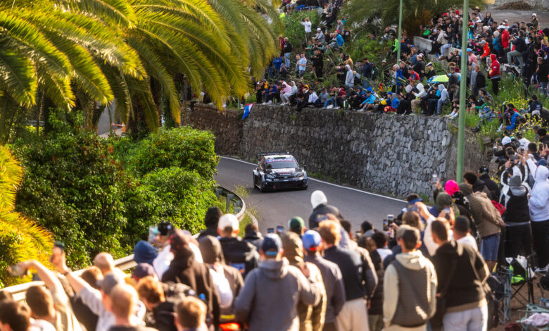 Elfyn Evans (GB) Scott Martin (GB) Of team TOYOTA GAZOO RACING WRT are seen performing during the World Rally Championship Spain in Gran Canaria, Spain on 24,April. 2025 //