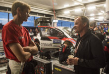 Marcus Gronholm , Tommi Makinen pose for the portrait during the FIA World Rally Championship 2017 in Jyvaskyla, Finland on July 28, 2017 //