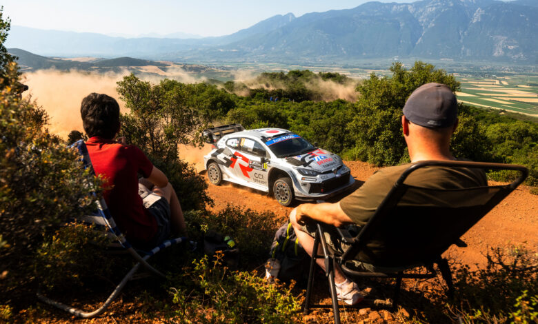 Takamoto Katsuta (JPN) Aaron Johnston (IRL) Of team TOYOTA GAZOO RACING WRT are seen performing during the World Rally Championship Greece in Lamia, Greece on 26,June. 2023 //