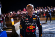 David Coulthard seen during the Red Bull Showrun in Galway, Ireland on November 17, 2024. /