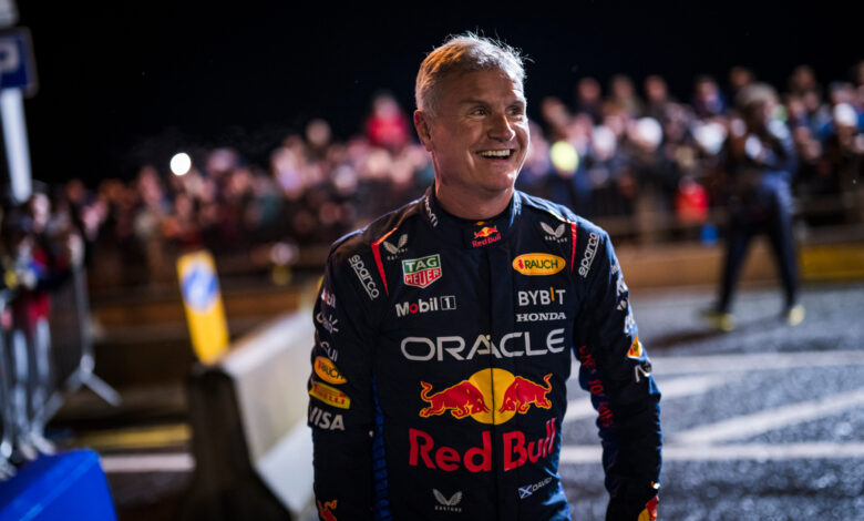 David Coulthard seen during the Red Bull Showrun in Galway, Ireland on November 17, 2024. /