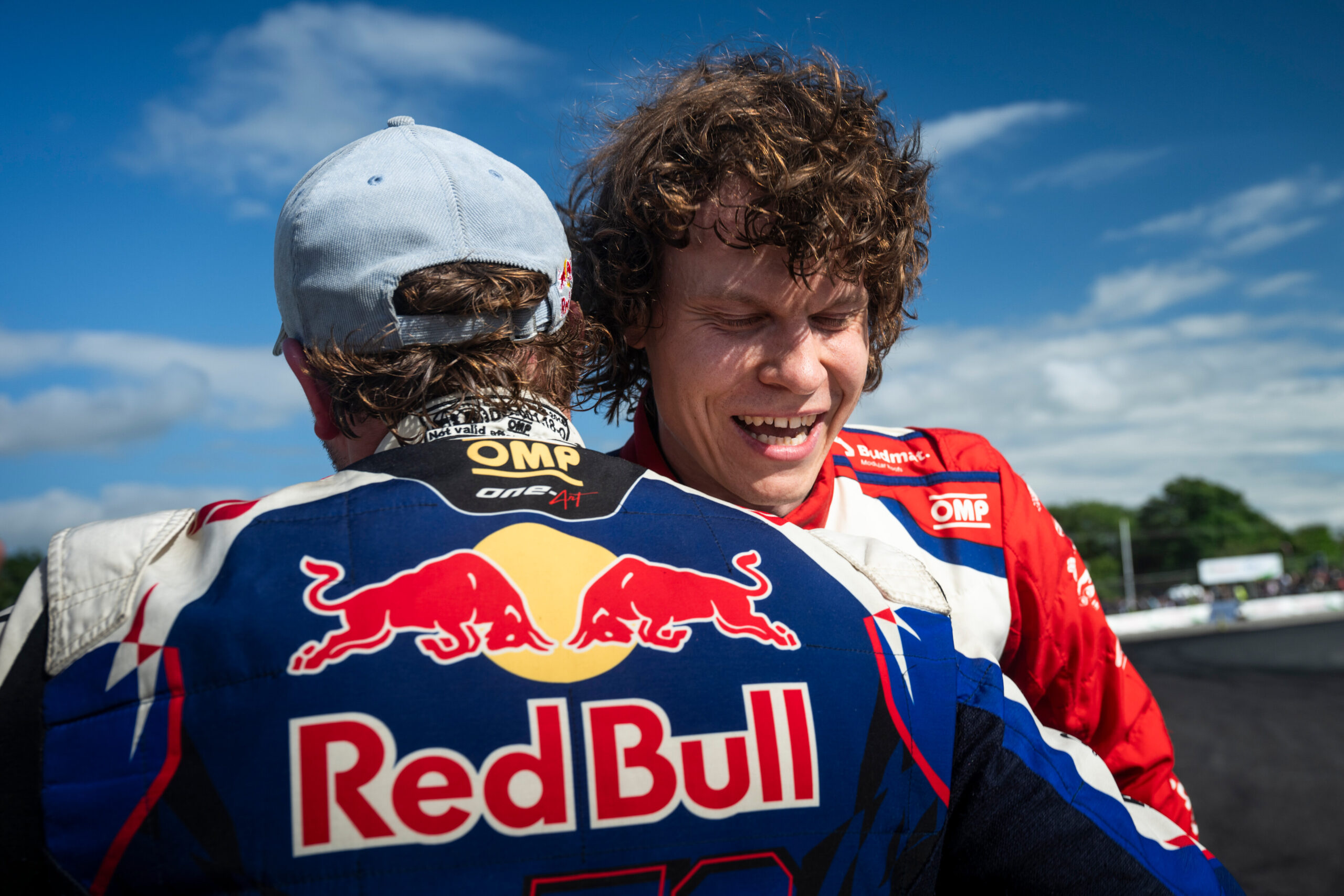 Winner Piotr Wiecek and Conor Shanahan seen during the Round 4 of Drift Masters European Championship in Kildare, Ireland on June 29, 2025. //