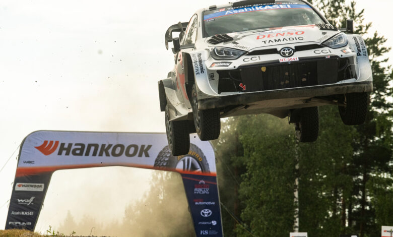 Kalle Rovanperä (FIN) Jonne Halttunen (FIN) Of Toyota Gazoo Racing Wrt are seen performing during the World Rally Championship Finland in Jyvasküla, Finland on 1,August, 2025 //
