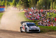 Kalle Rovanperä (FIN) Jonne Halttunen (FIN) Of Toyota Gazoo Racing Wrt are seen performing during the World Rally Championship Finland in Jyvasküla, Finland on 3,August, 2025 //