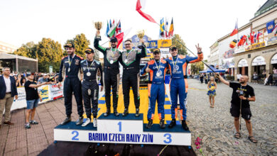 Participants are seen during the FIA European Rally Championship in Zlin, Czech Republic on 17, August 2025. //