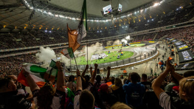 The venue seen during the sixth stop of the Drift Masters European Championship in Warsaw, Poland on September 14, 2024. // J