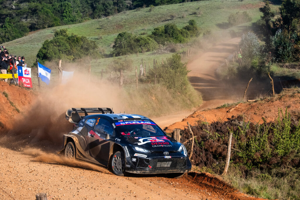 Sami Pajari (FIN) Marko Salminen (FIN) Of Toyota Gazoo Racing Wrt2  are seen performing during the  World Rally Championship Chile in Conception, Chile on  12,September, 2025 // 