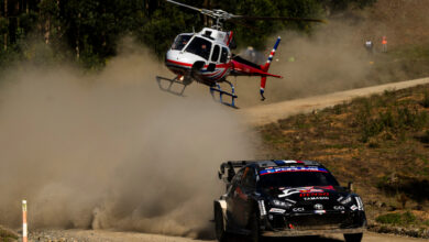 Sébastien Ogier (FRA) Vincent Landais (FRA) Of Toyota Gazoo Racing Wrt are seen performing during the World Rally Championship Chile in Conception, Chile on 13,September, 2025 //